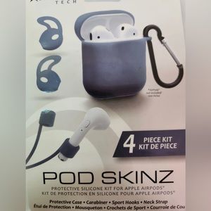 XTREME TECH Pod Skinz Protective Silicone Kit for Apple Airpods Pro Blue New